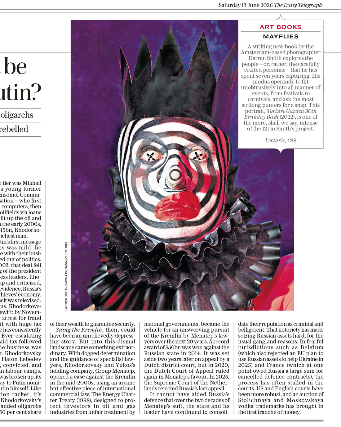 Feature in 'The Telegraph' Saturday 13 June 2026