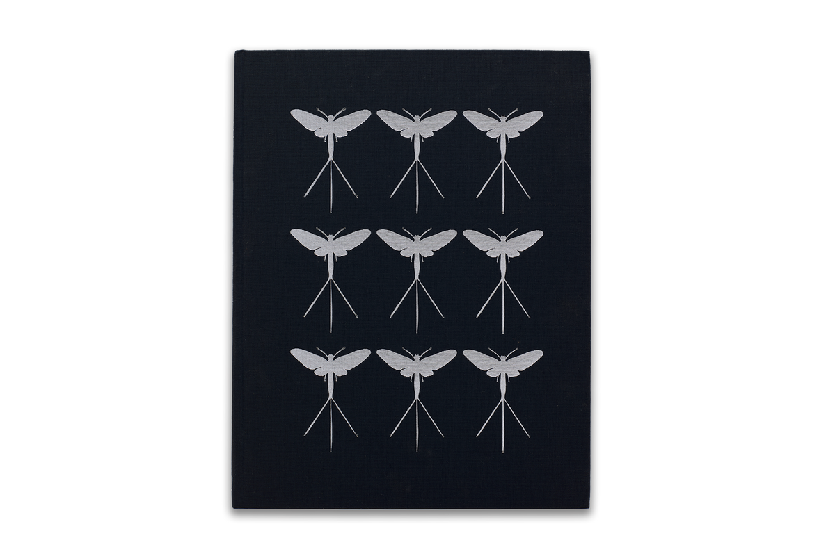Darren Smith Mayflies photography book cover featuring silver hot foiled mayflies