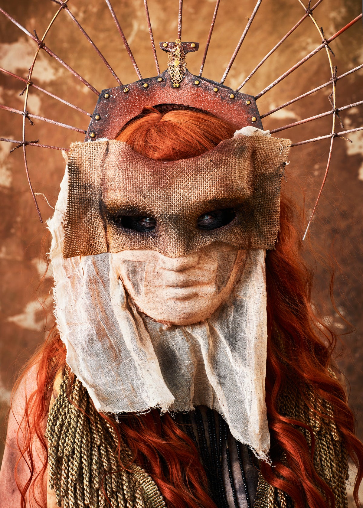 Portrait of a costumed attendee at Wasteland Weekend, photographed by Darren Smith.