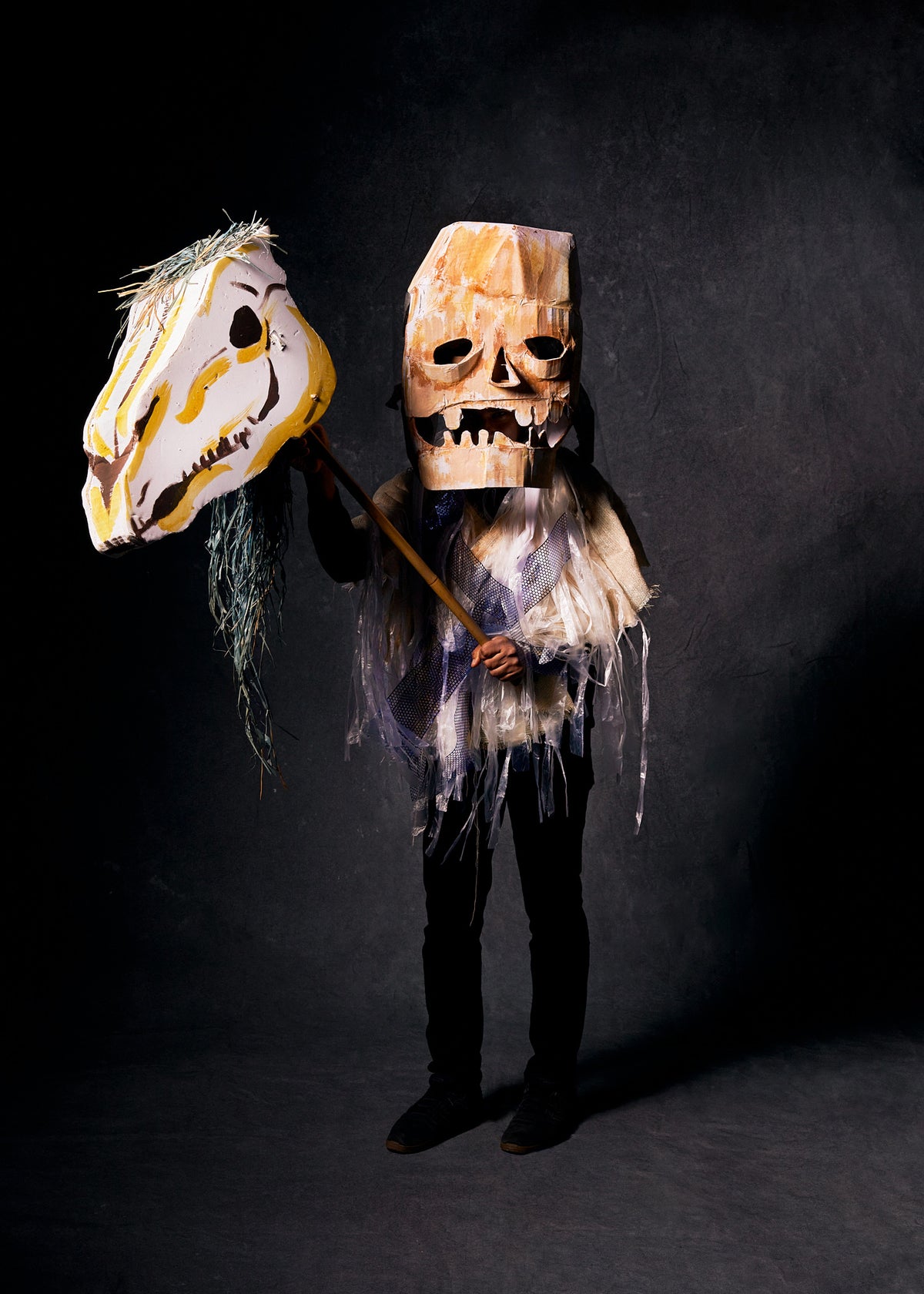 Portrait of a costumed attendee at Village Halloween Parade, photographed by Darren Smith.